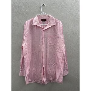 Architect Mens Shirt Size XL Pink Regular Fit Long Sleeve Button Up Collared